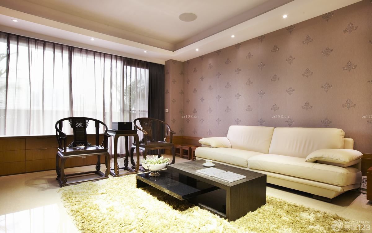 客厅沙发背景墙墙纸装修效果图片