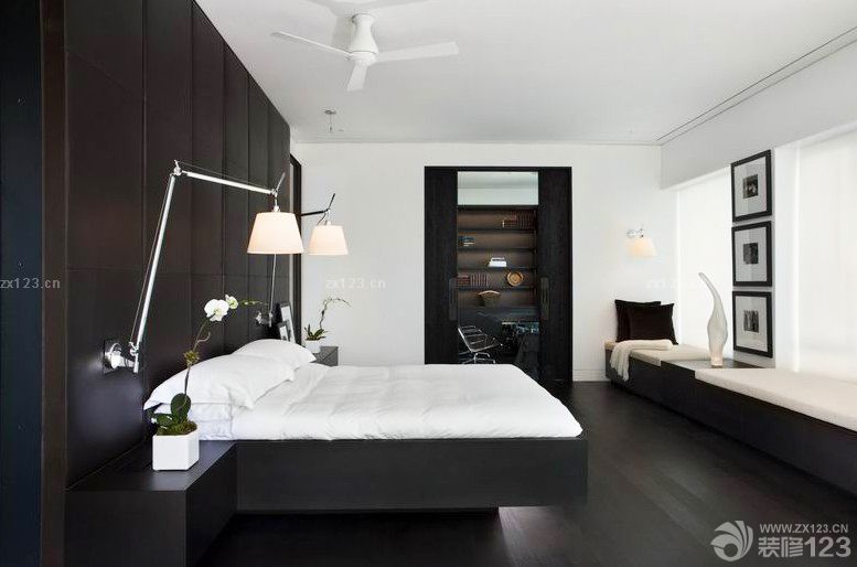 黑白风格10平米卧室装修效果图