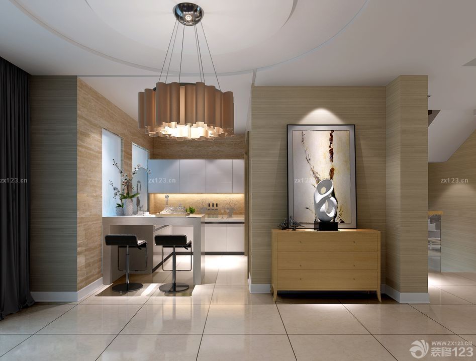 现代简约式家装小厨房橱柜效果图