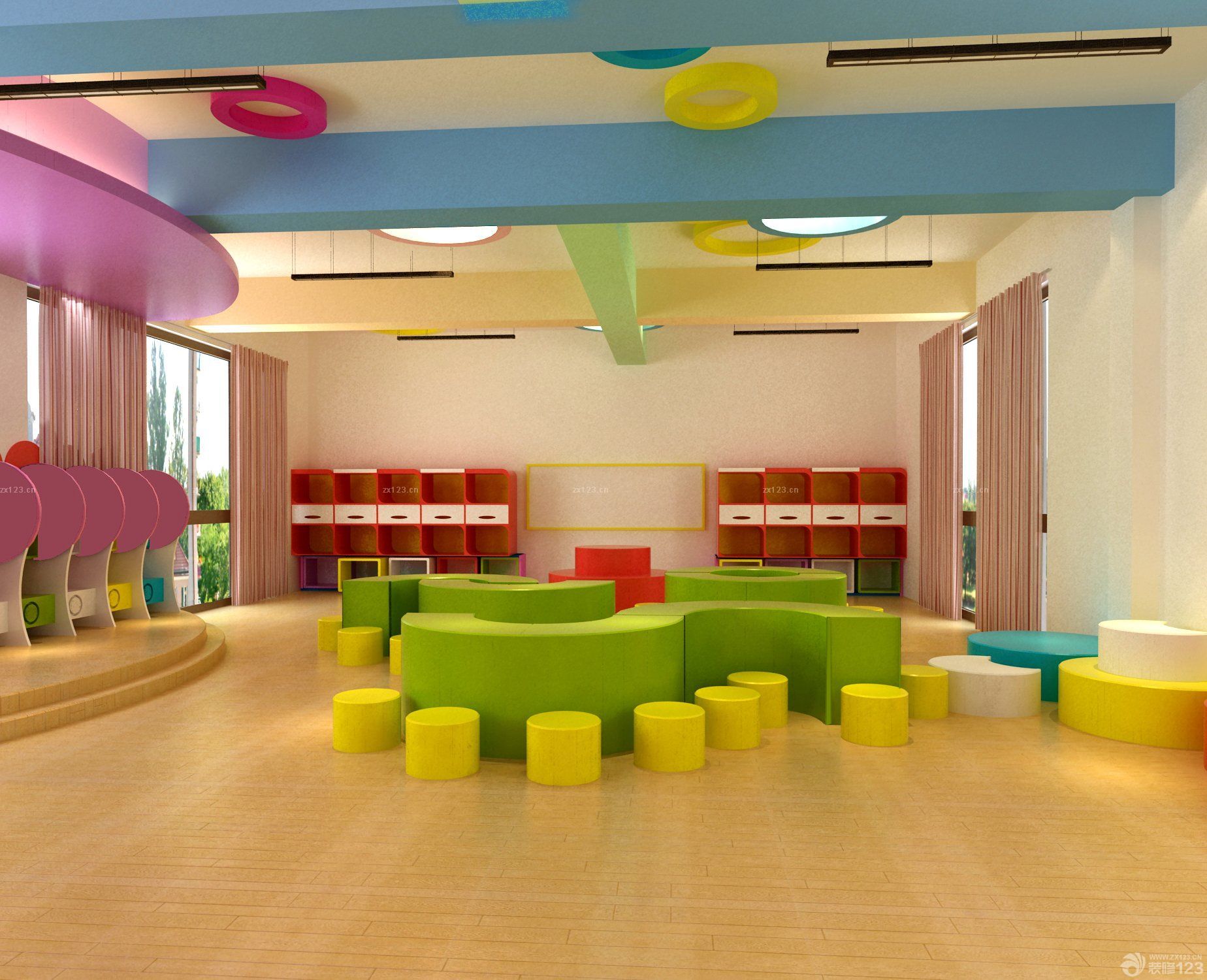 现代幼儿园教室设计效果图片欣赏