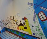 现代幼儿园室内背景墙画设计效果图