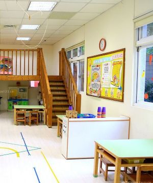 现代幼儿园室内楼梯设计效果图片