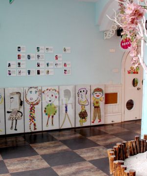 现代幼儿园室内背景墙设计效果图
