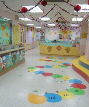 郑州幼儿园大厅错层设计装修效果图片