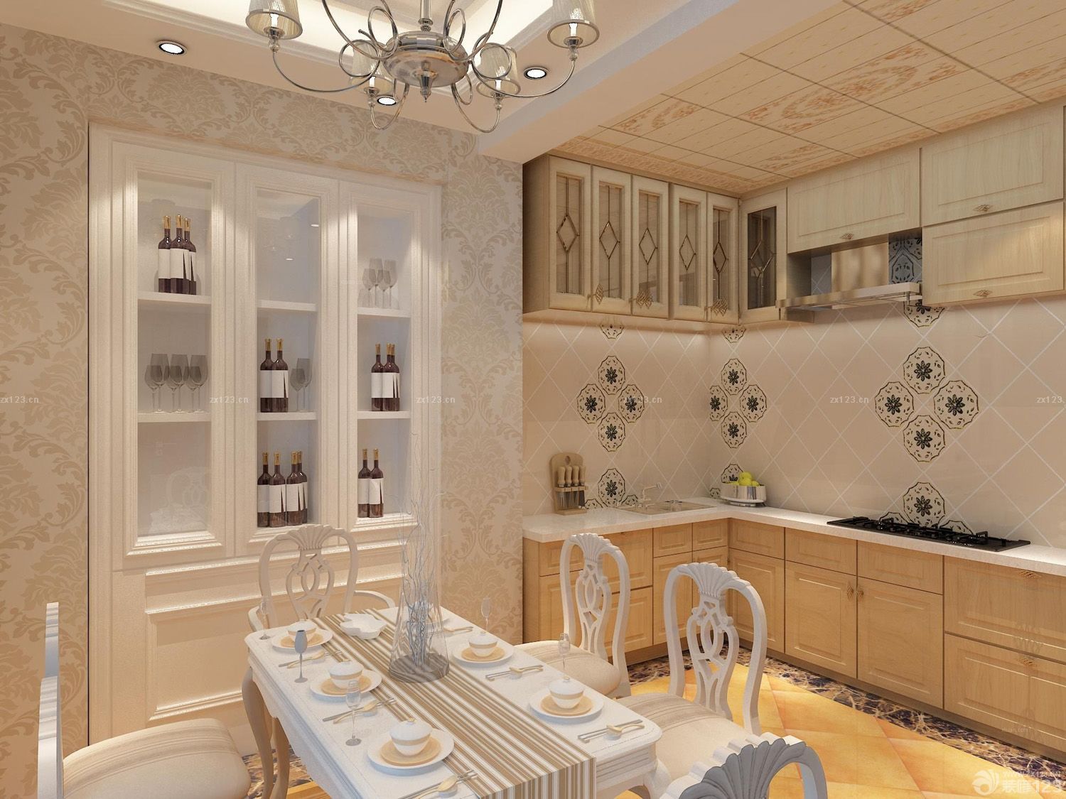 欧式别墅设计小面积厨房装修效果图