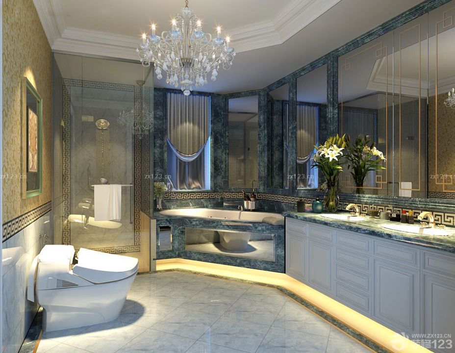 简欧卫生间吊灯装修效果图