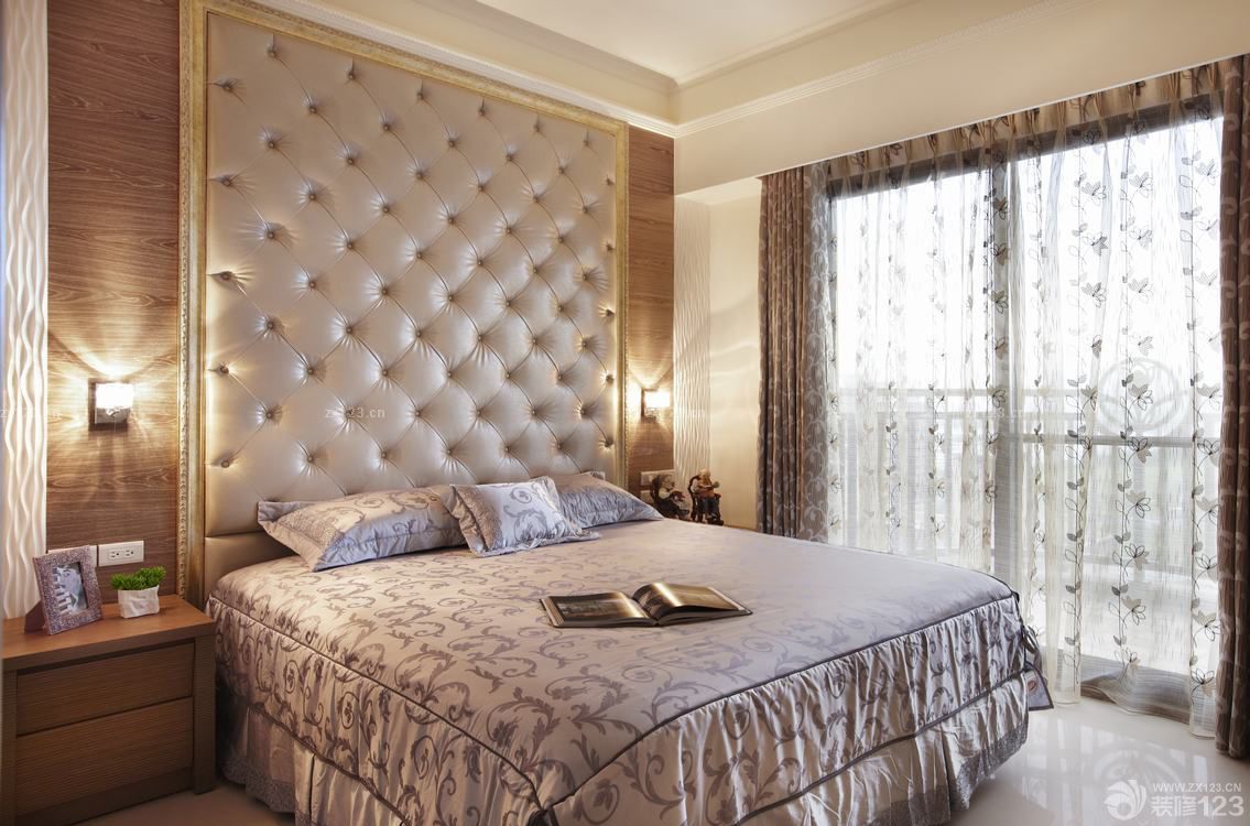 新古典欧式风格床头背景墙软包效果图