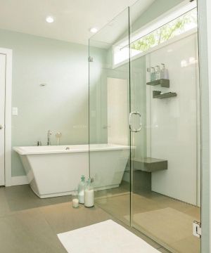 小户型装修厕所浴室玻璃隔断效果图