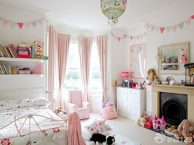 现代北欧风格粉色卧室装修效果图