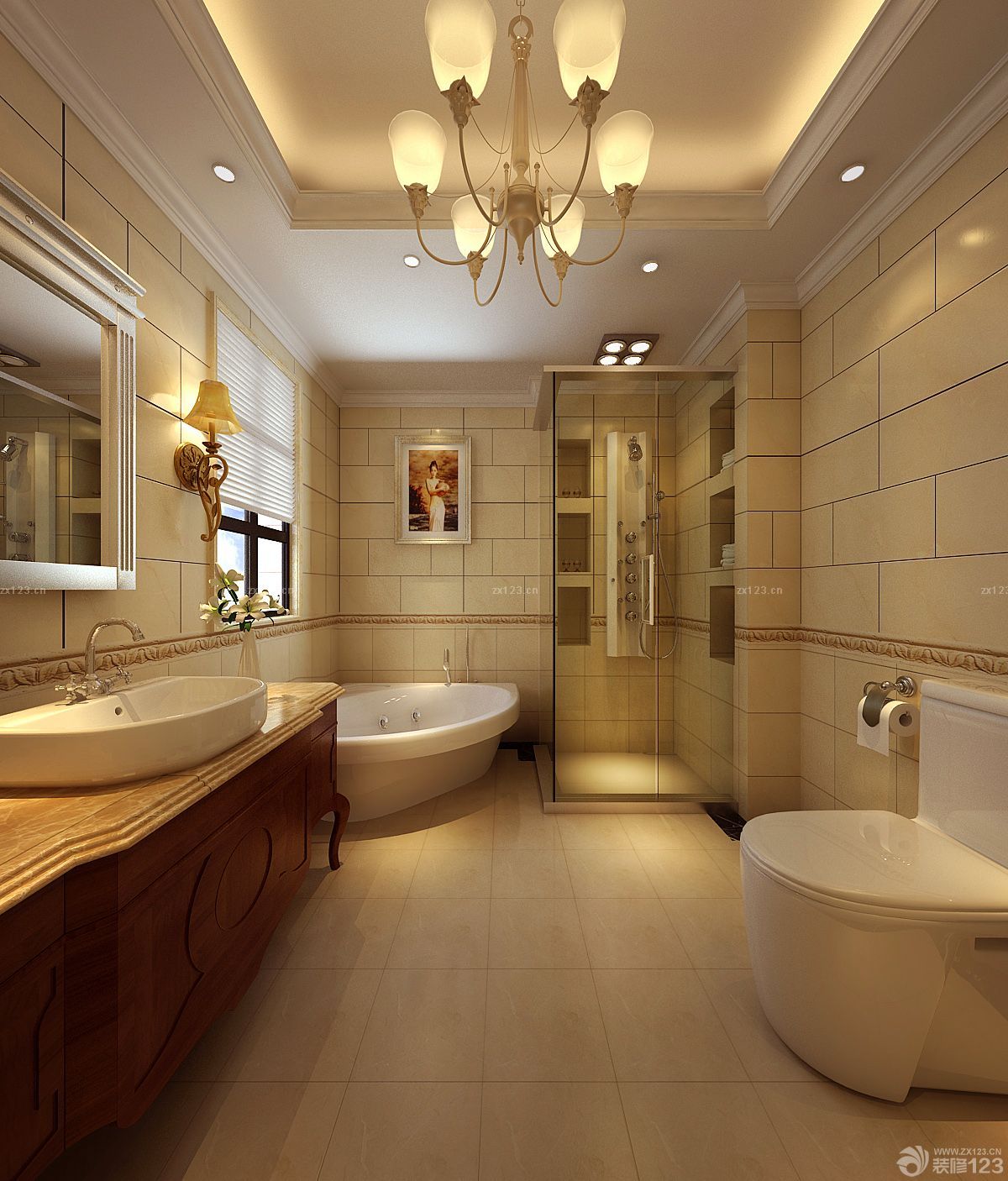 欧式别墅厕所窗帘设计效果图片大全