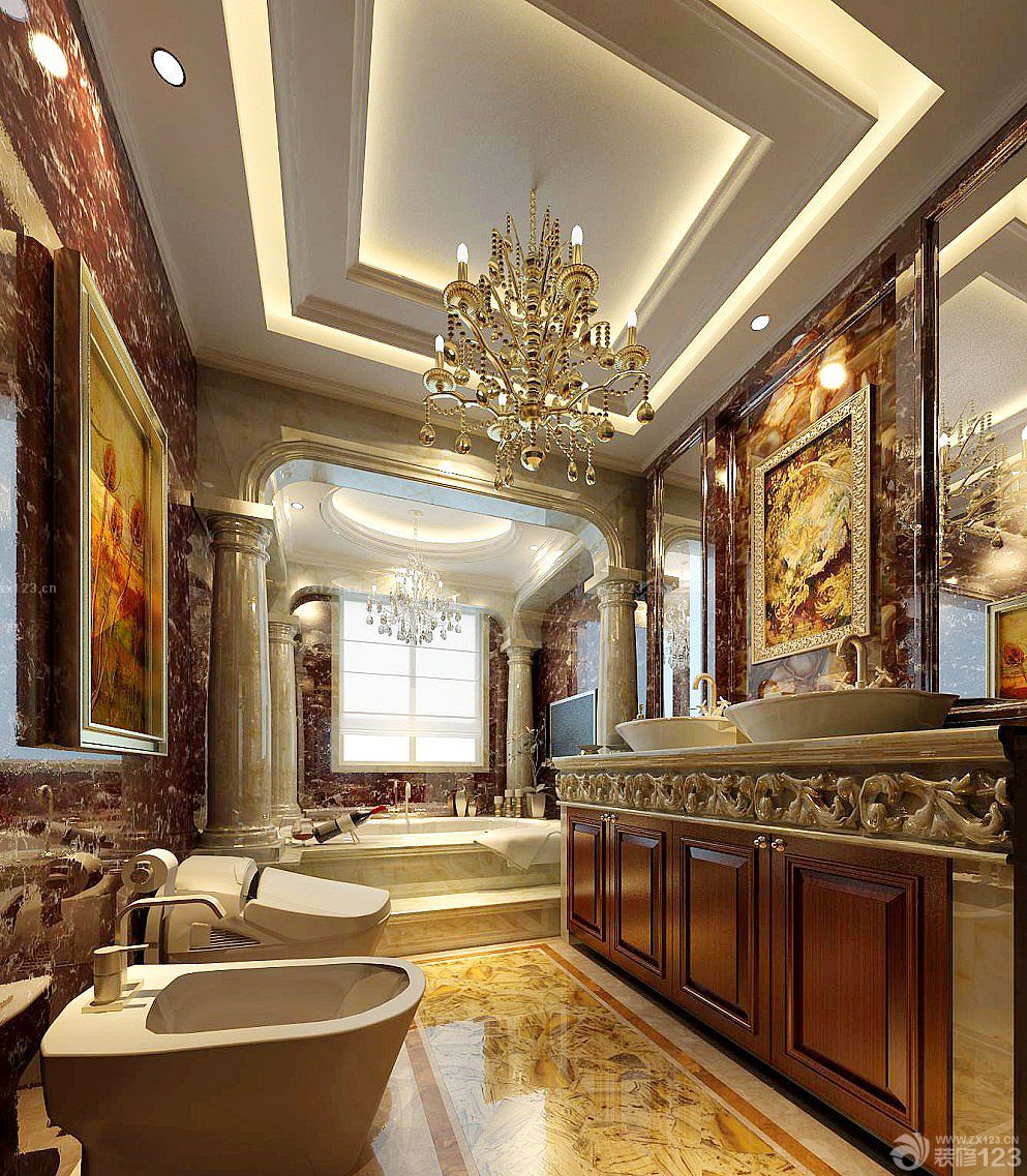 豪华欧式风格别墅厕所装修效果图