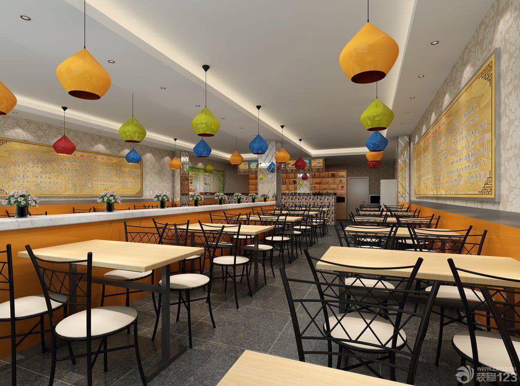店面小餐厅装修墙纸效果图
