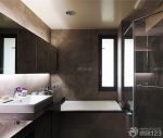 家装卫生间设计褐色墙面装修效果图片