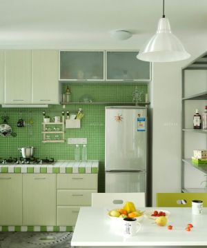 6平米厨房绿色墙面装修效果图片
