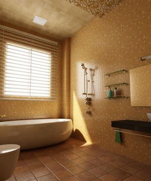 卫生间白色浴缸装修设计效果图