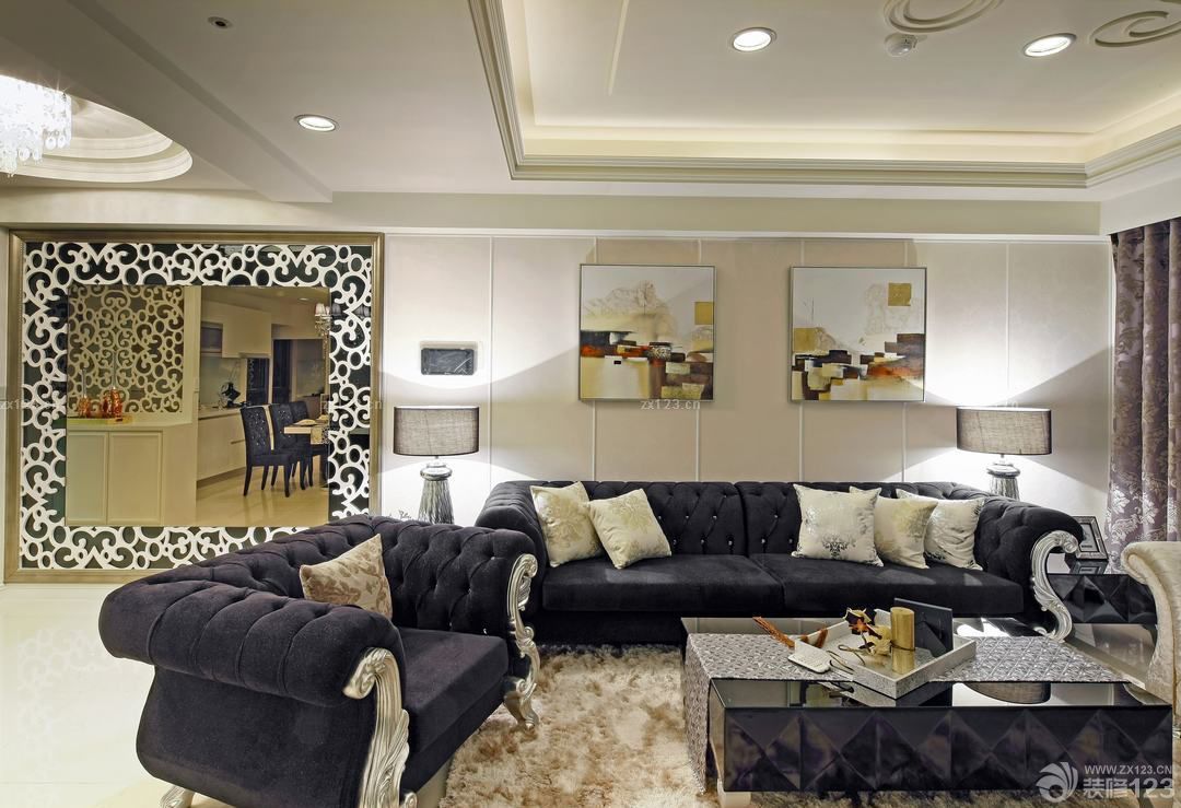 现代时尚客厅装修设计图