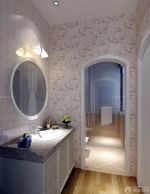 美式超小厕所浴室柜装修效果图片