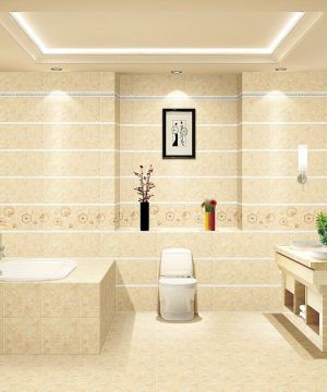 厕所简约花纹瓷砖设计装修效果图片