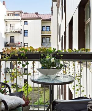 现代北欧风格室内阳台装修效果图