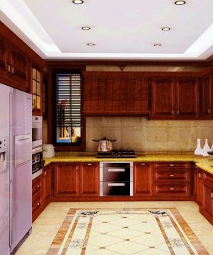美式别墅设计u型厨房装修效果图