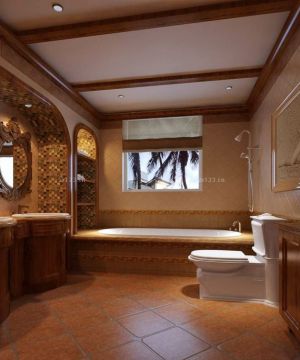 干湿分区卫生间浴缸装修效果图片欣赏