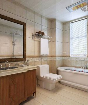 干湿分区卫生间白色浴缸装修效果图