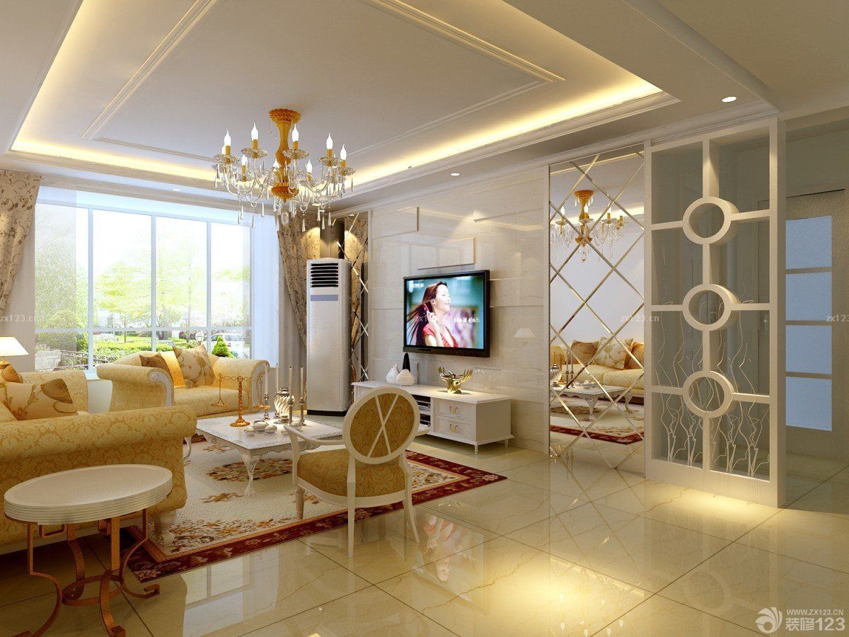 现代简约客厅隔断装修效果图