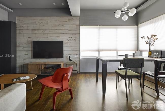 北欧风格家装室内客厅电视墙设计范例