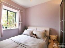 女孩卧室浅紫色墙面装修设计效果图片
