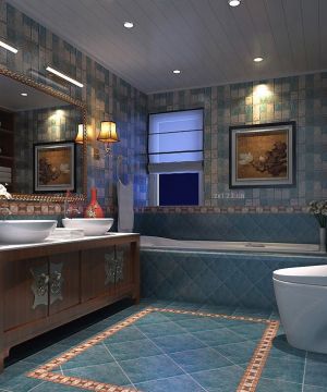 最新中式卫生间浴室柜装修效果图片大全