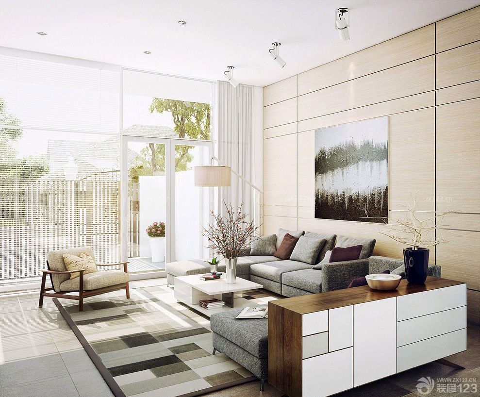 现代家装客厅装饰画装饰效果图