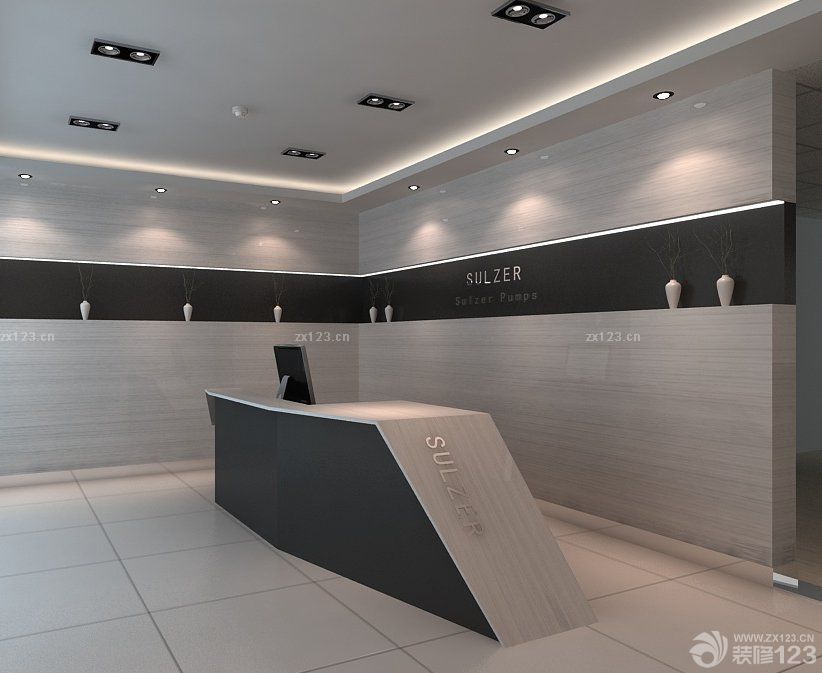最新现代办公室前台设计装修图片