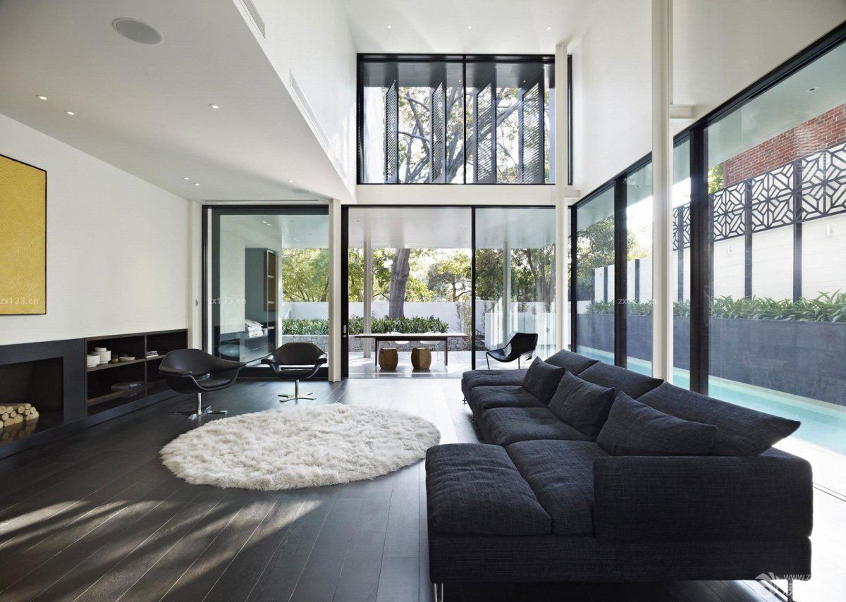 房屋简约装饰玻璃隔断墙效果图