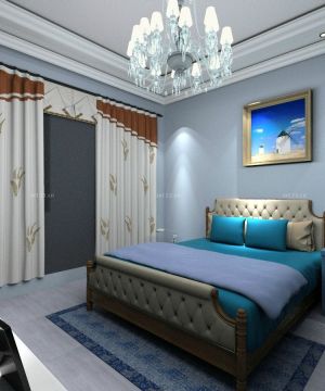 现代卧室床头背景墙装饰装修效果图片