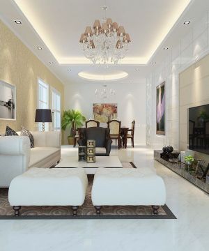 欧式家庭室内客厅装修设计效果图