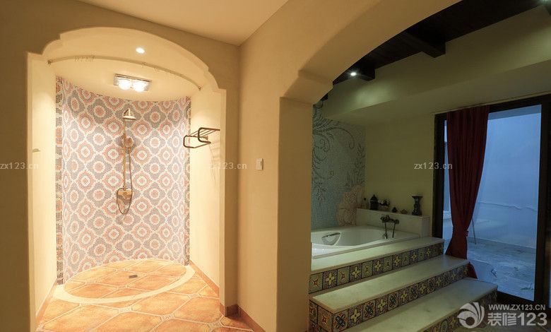 卫生间墙面拼花墙砖装修效果图片欣赏