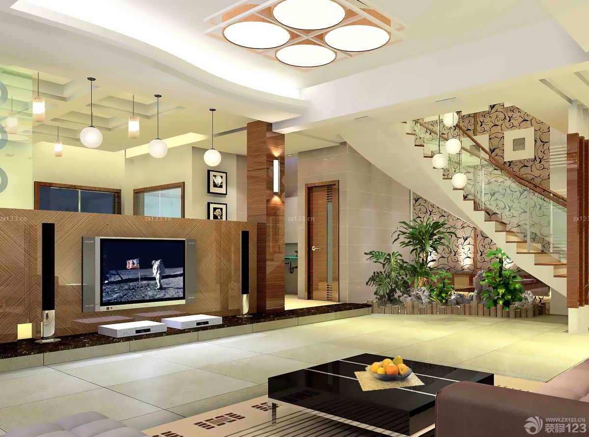 别墅最新客厅电视背景墙设计图