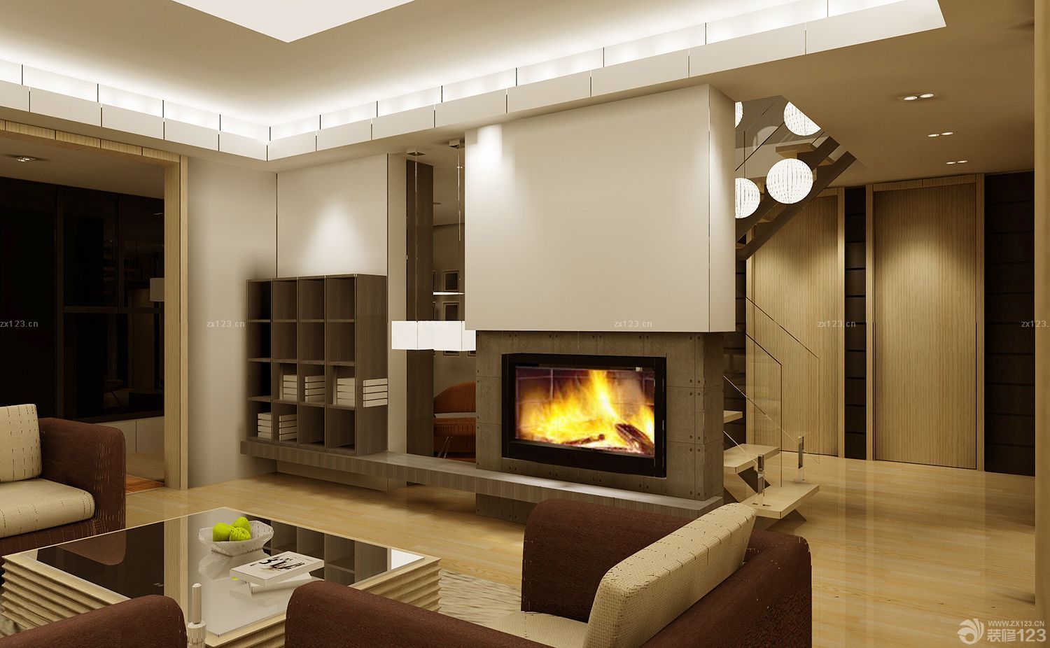 现代客厅个性电视墙装修设计效果图