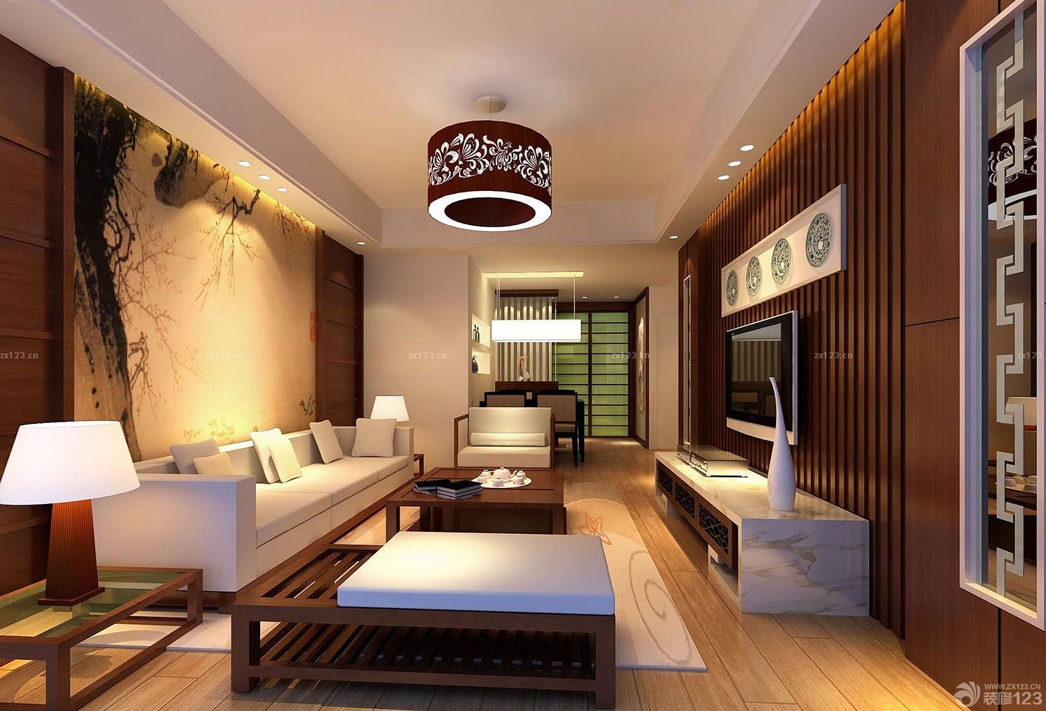 中式新古典风格小客厅装修效果图