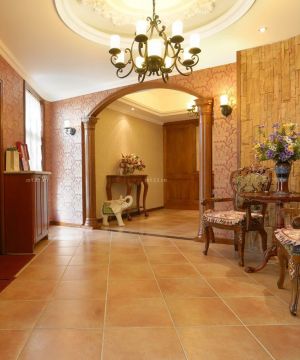 美式玄关背景墙装修设计效果图片