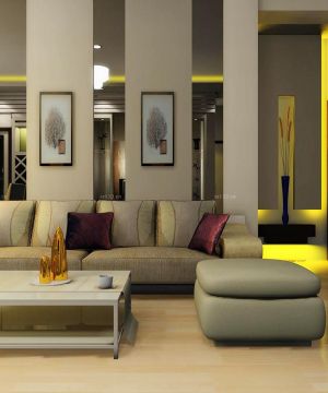 现代客厅沙发背景墙装修设计效果图片