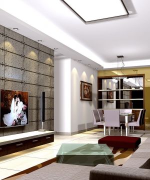 现代客厅电视背景墙装修设计效果图欣赏