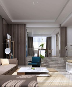 错层住宅液晶电视背景墙装修效果图片