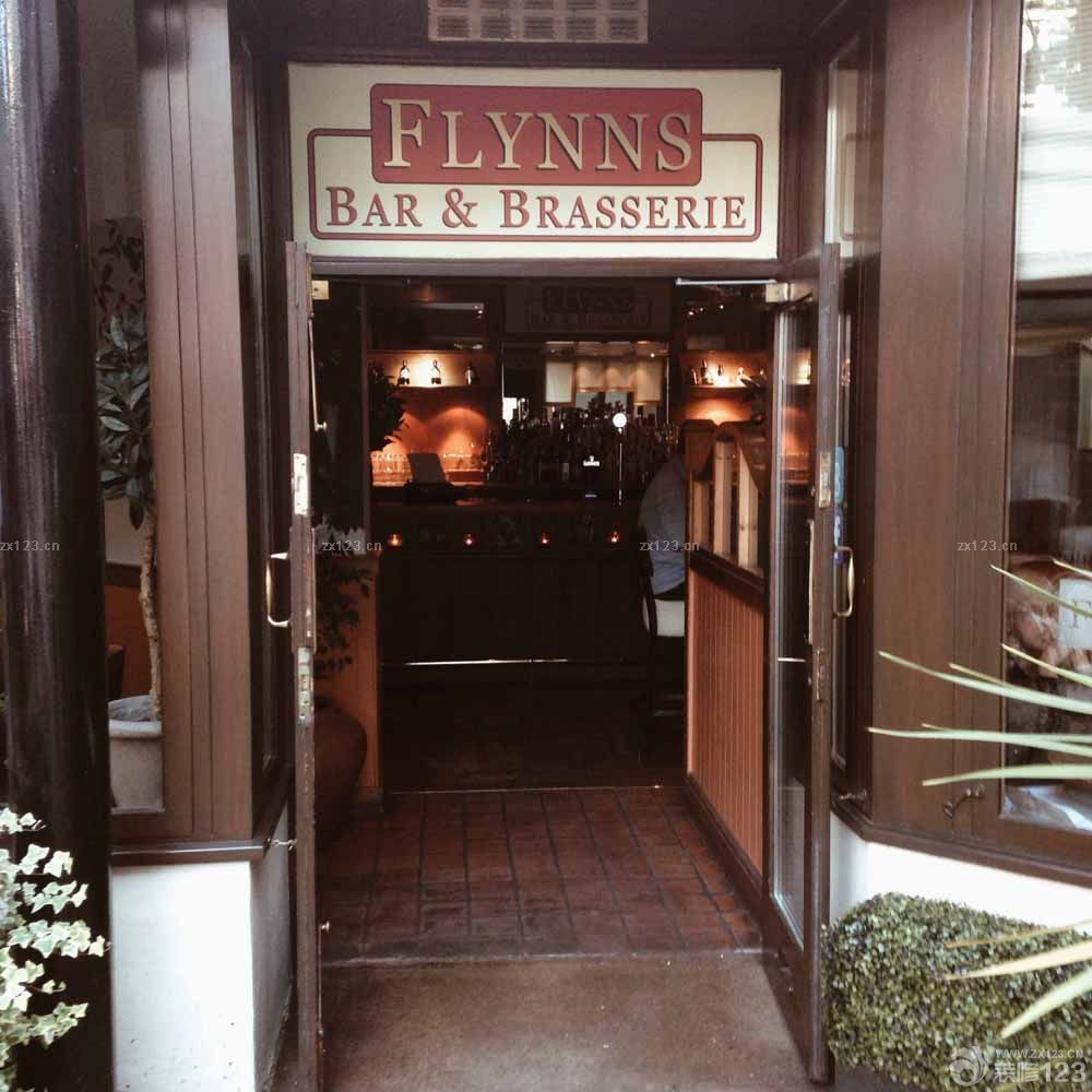 复古酒吧门头进门玄关效果图