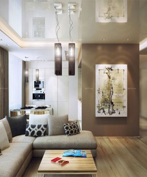 现代时尚客厅吊顶设计装修效果图片大全