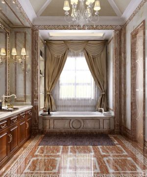 古典别墅厕所装饰设计效果图