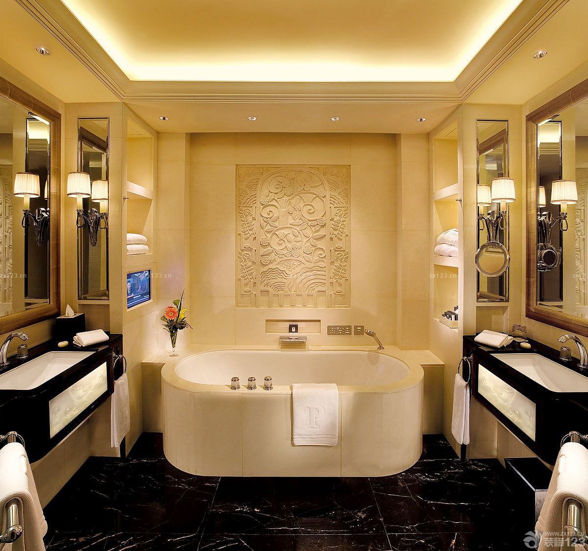 酒店厕所浮雕装修效果图片