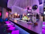 创意紫色酒吧吧台装饰设计效果图