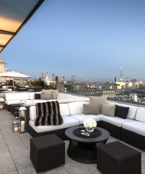 藤具装修酒吧转角沙发效果图片