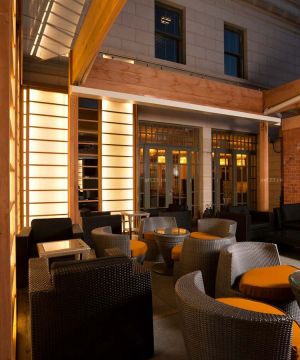 藤具单人沙发装修酒吧效果图片